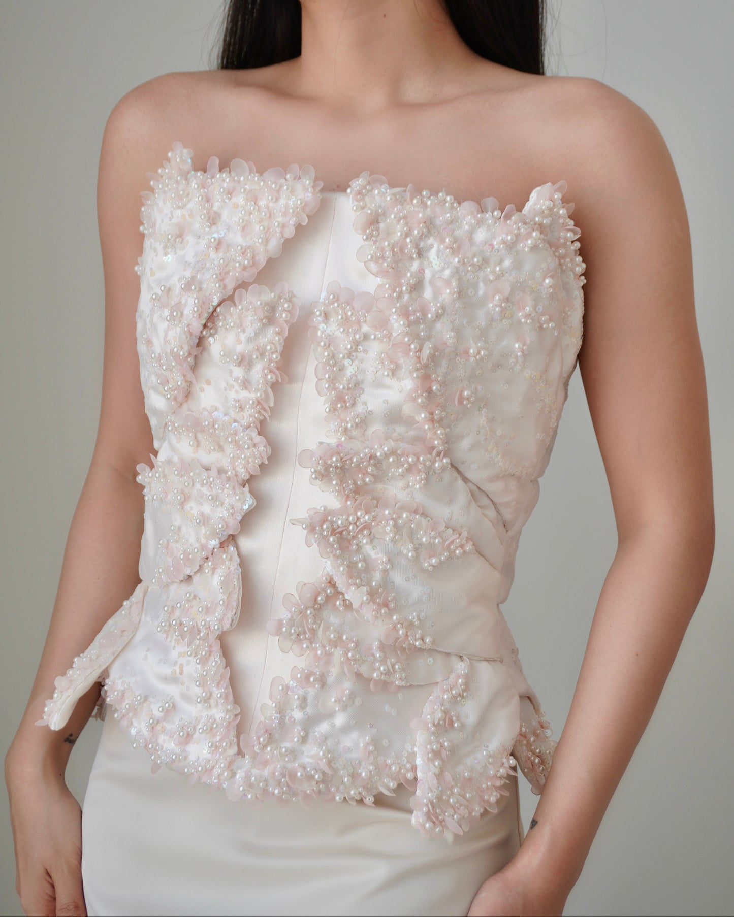 Les Pétales de Perle Embroidered Petal Corset